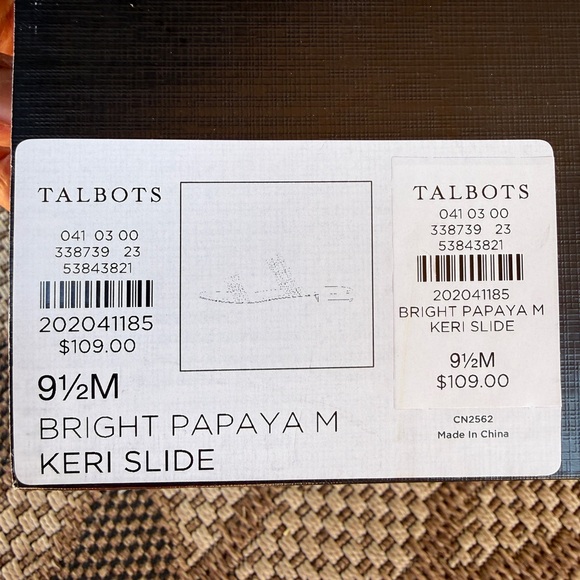 Talbots Keri Slide Sandals Bright Papaya Multicolor Braided Women’s 9.5 - Picture 4 of 4